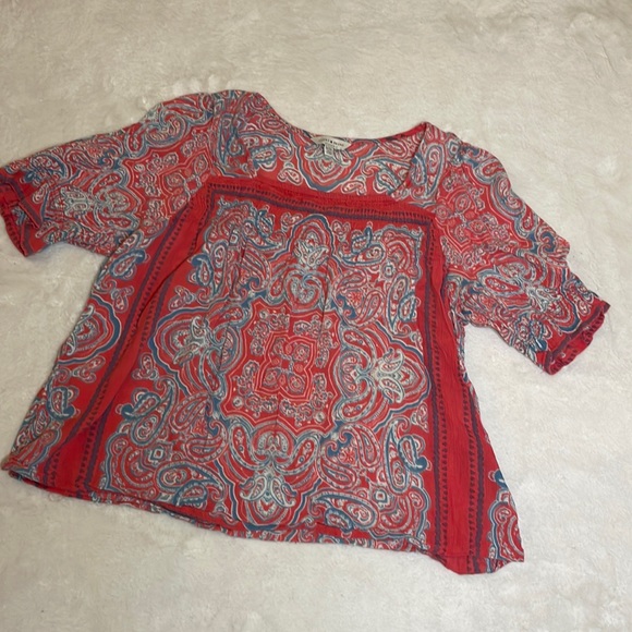 Lucky Brand Tops - Lucky Brand Pink and Blue Paisley Print Loose Fit Top size M